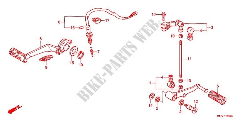 MAIN STAND   BRAKE PEDAL for Honda CBR 600 F ABS 2012