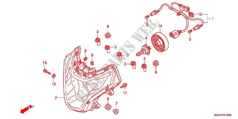 HEADLIGHT for Honda CBR 600 F WHITE 2012