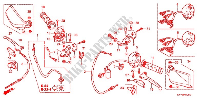 LEVER   SWITCH   CABLE (1) for Honda CB 125 RADIOS RUEADA 2013