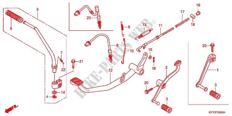 PEDAL   KICK for Honda CB 125 RADIOS RUEADA 2013