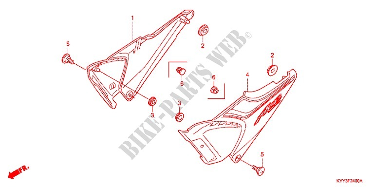 SIDE COVERS (1) for Honda CB 125 RADIOS RUEADA 2013