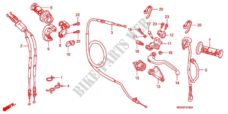 LEVER   SWITCH   CABLE (1) for Honda CRF 450 R 2012
