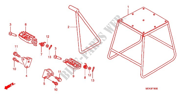 STAND   FOOT REST for Honda CRF 450 R 2012