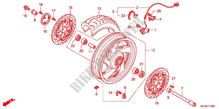 FRONT WHEEL for Honda GL 1800 GOLD WING ABS AIRBAG NAVI 2012