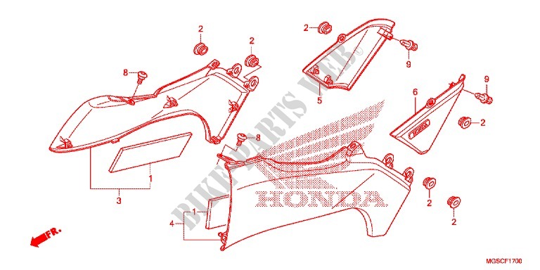 LEFT COVER for Honda INTEGRA 700 35KW 2012