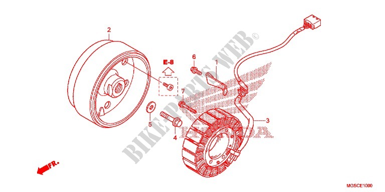 LEFT CRANKCASE COVER   ALTERNATOR (2) for Honda INTEGRA 700 35KW 2012