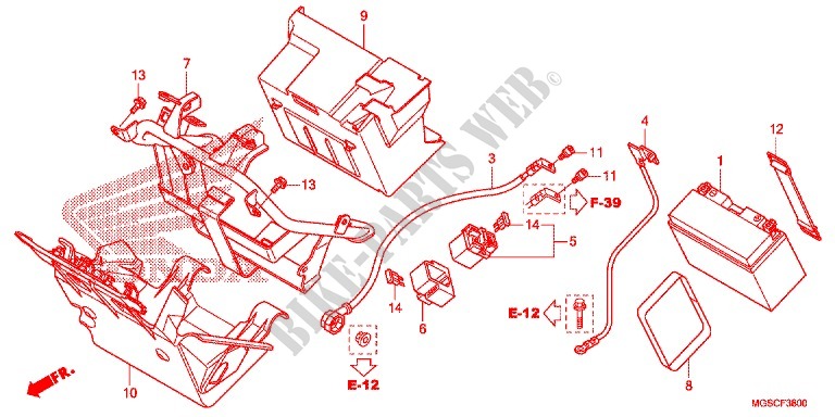 WIRE HARNESS/BATTERY for Honda NC 700 INTEGRA 2012