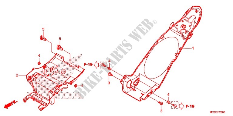 REAR FENDER for Honda NC 700 ABS 35KW 2012