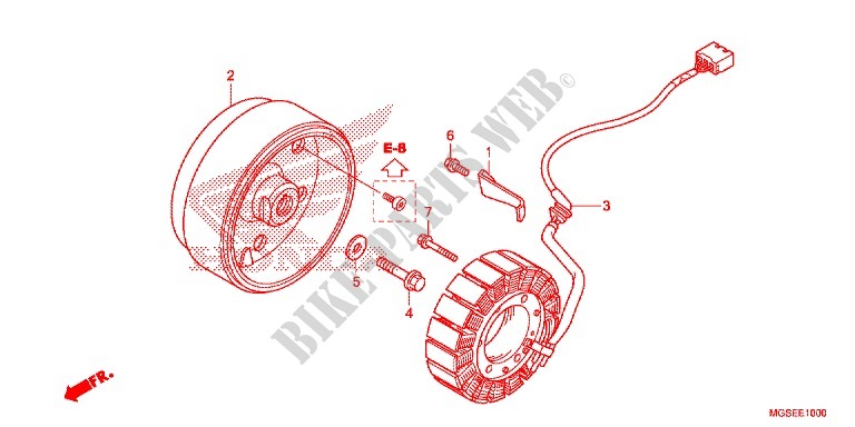 LEFT CRANKCASE COVER   ALTERNATOR (2) for Honda NC 700 ABS 35KW 2012