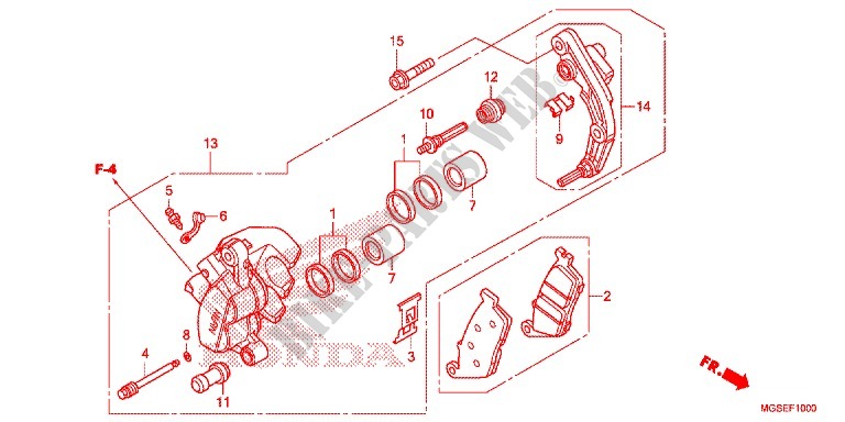 FRONT BRAKE CALIPER (NC700S) for Honda NC 700 35KW 2012