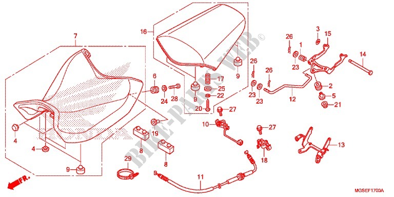 SINGLE SEAT (2) for Honda NC 700 2012