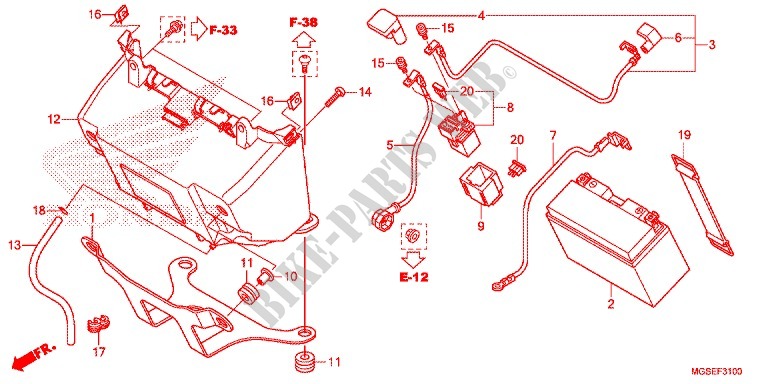 WIRE HARNESS/BATTERY for Honda NC 700 ABS DCT 35KW 2012