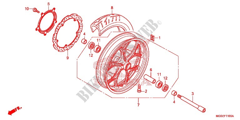 FRONT WHEEL for Honda NC 700 ABS DCT 35KW 2012