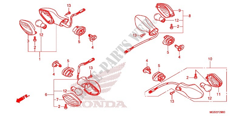 INDICATOR (2) for Honda NC 700 ABS DCT 35KW 2012