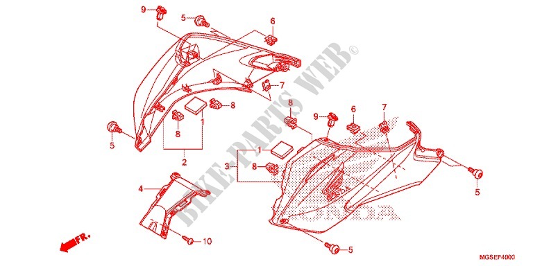 TOP COVER   POSITION LAMP for Honda NC 700 ABS DCT 2012