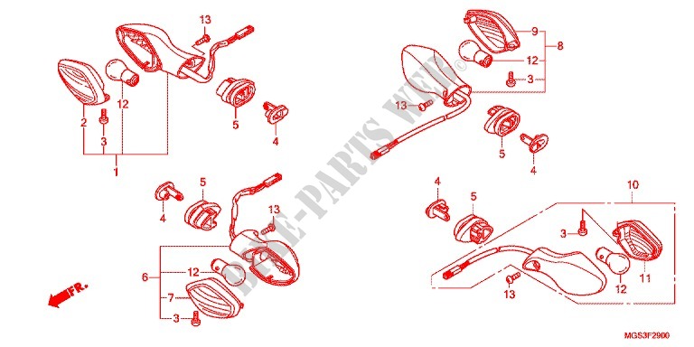 INDICATOR (2) for Honda NC 700 X ABS 35KW 2012