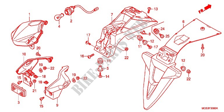 TAILLIGHT (2) for Honda NC 700 X ABS 35KW 2012