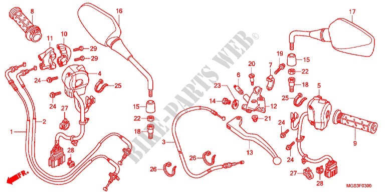LEVER   SWITCH   CABLE (NC700X/XA) for Honda NC 700 X 35KW 2012