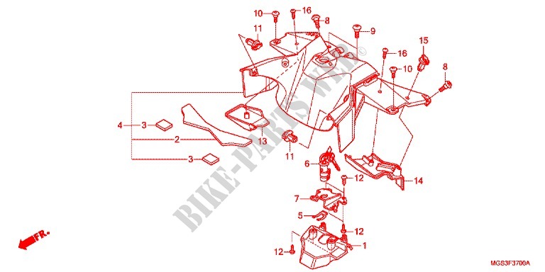 CENTER BODY COVER for Honda NC 700 X ABS DCT 2012