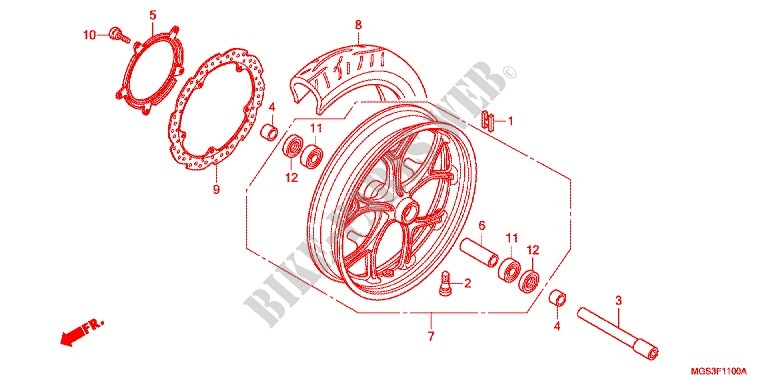 FRONT WHEEL for Honda NC 700 X ABS DCT 2012