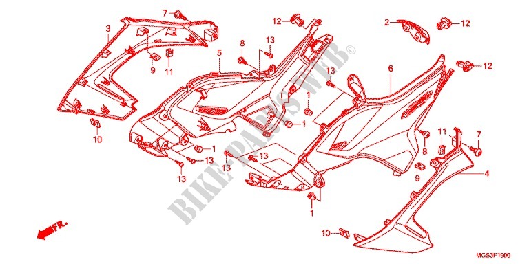 SIDE COVERS for Honda NC 700 X ABS DCT 2012