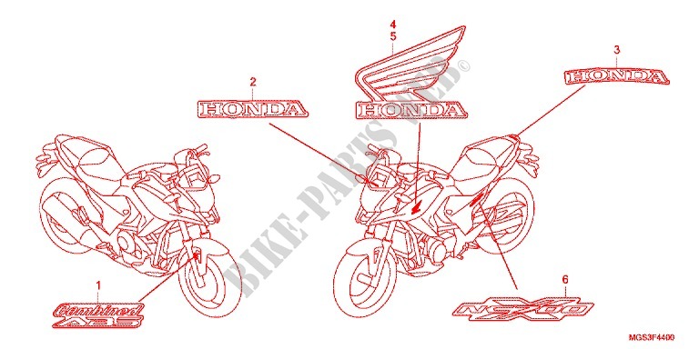 STICKERS for Honda NC 700 X ABS DCT 2012
