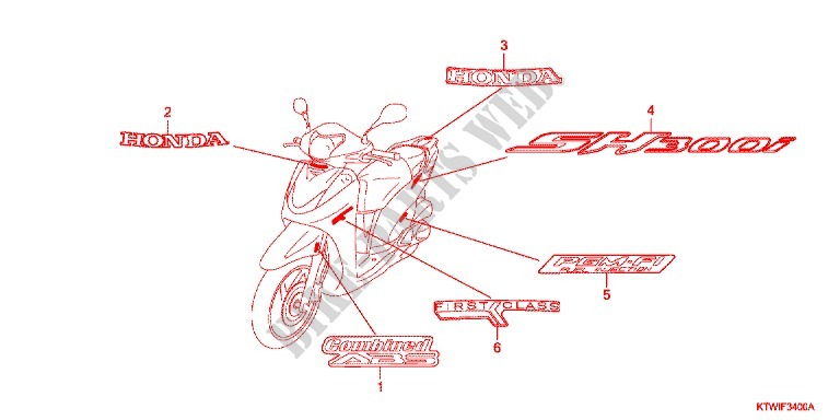 STICKERS for Honda SH 300 ABS SPECIAL 2E 2012