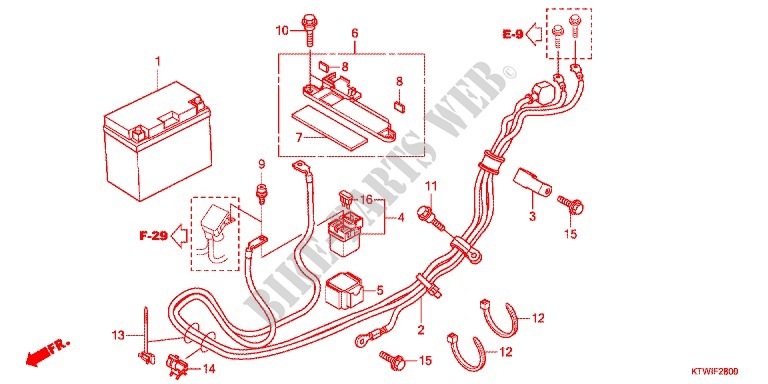 WIRE HARNESS/BATTERY for Honda SH 300 2012