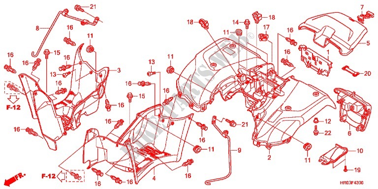 REAR FENDER for Honda FOURTRAX 500 FOREMAN 4X4 2012
