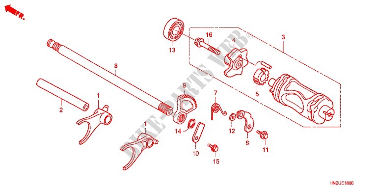 GEARSHIFT FORK   GEARSHIFT DRUM for Honda FOURTRAX 500 FOREMAN RUBICON Power Steering 2012