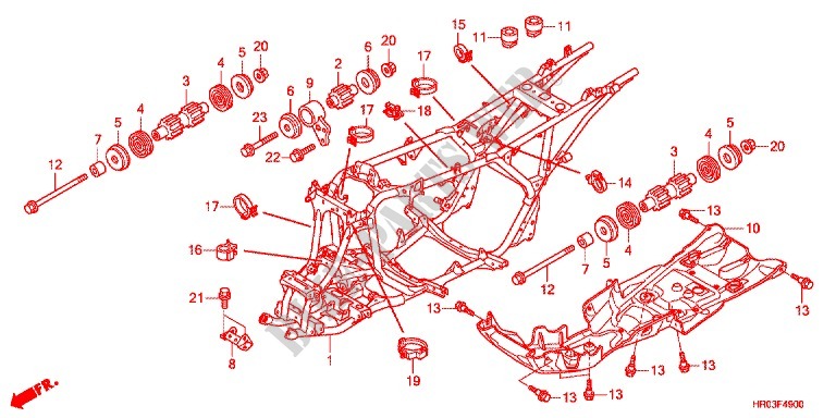 FRAME for Honda FOURTRAX 500 FOREMAN 4X4 Power Steering 2012
