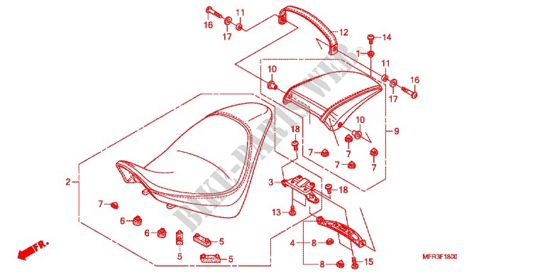 SINGLE SEAT (2) for Honda VT 1300 C FURY ABS MATT BLACK 2012