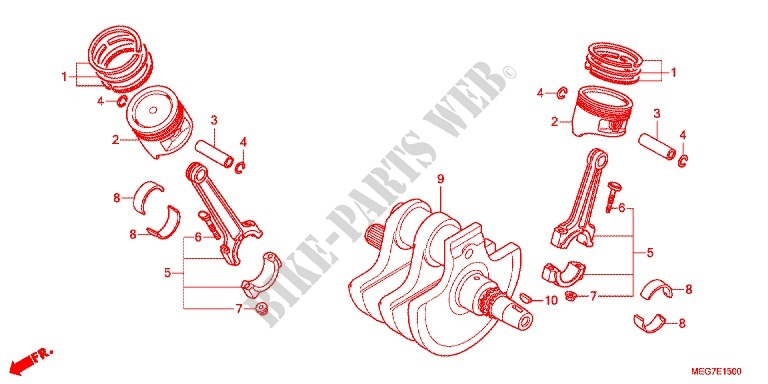 CRANKSHAFT for Honda SHADOW VT 750 AERO ABS 2012