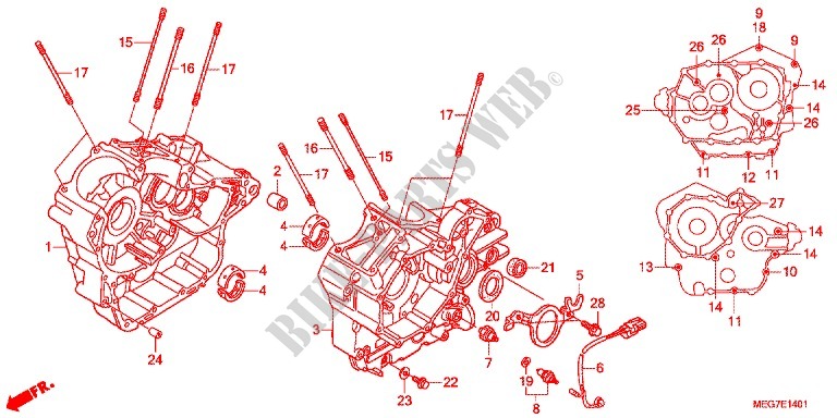 CRANKCASE (VT750S) for Honda VT 750 S 2012