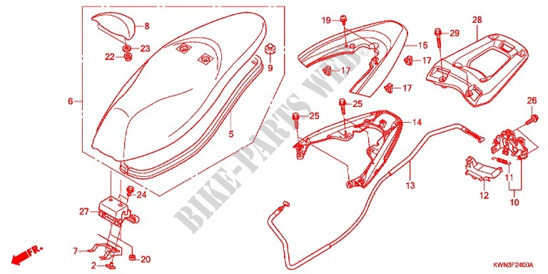 SINGLE SEAT (2) for Honda PCX 125 SPECIAL EDITION 2012