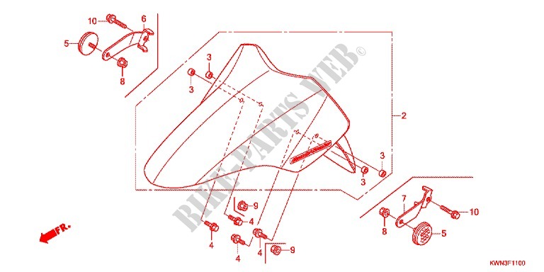 FRONT FENDER for Honda PCX 125 SPECIAL EDITION 2012