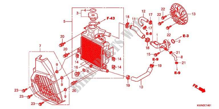 RADIATOR (WW125EX2C/EX2D/D) for Honda PCX 125 SPECIAL EDITION 2012