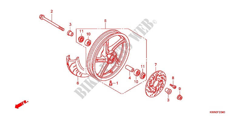 FRONT WHEEL for Honda PCX 125 SPECIAL EDITION 2012