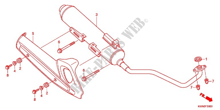 EXHAUST MUFFLER (2) for Honda PCX 125 SPECIAL EDITION 2012
