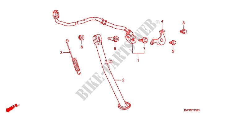 MAIN STAND   BRAKE PEDAL for Honda XRE 300 ABS 2012
