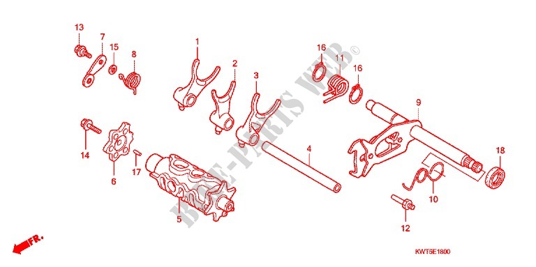 GEARSHIFT DRUM   SHIFT FORK for Honda XRE 300 2012