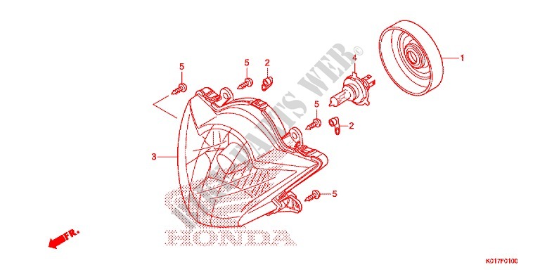 HEADLIGHT for Honda SH 150 SPECIAL 3ED 2013