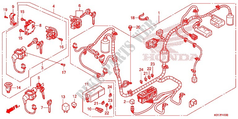 WIRE HARNESS/BATTERY for Honda SH 150 2013