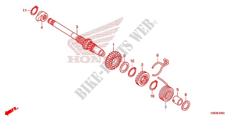 KICKSTARTER AXLE for Honda WAVE 110 2DK 2013