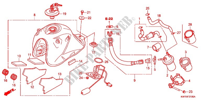 FUEL TANK for Honda XRE 300 3BR 2011