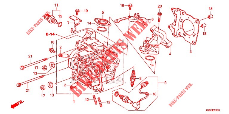 CYLINDER HEAD COVER for Honda SH MODE 125 2014