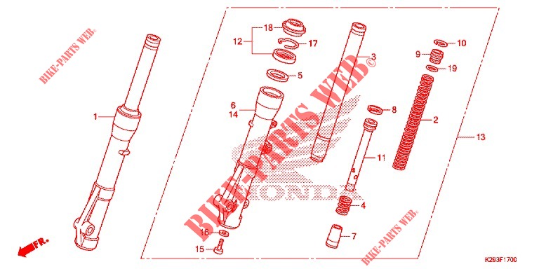 FRONT FORK for Honda SH MODE 125 2016