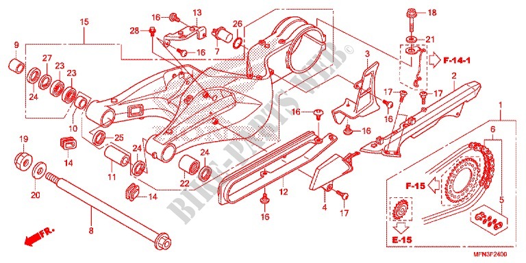 SWINGARM   CHAIN CASE for Honda CB 1000 R ABS 2013