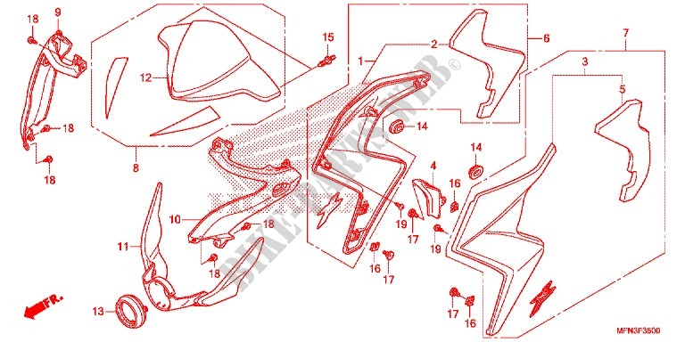 SEAT   REAR COWL for Honda CB 1000 R BLANCHE 2013