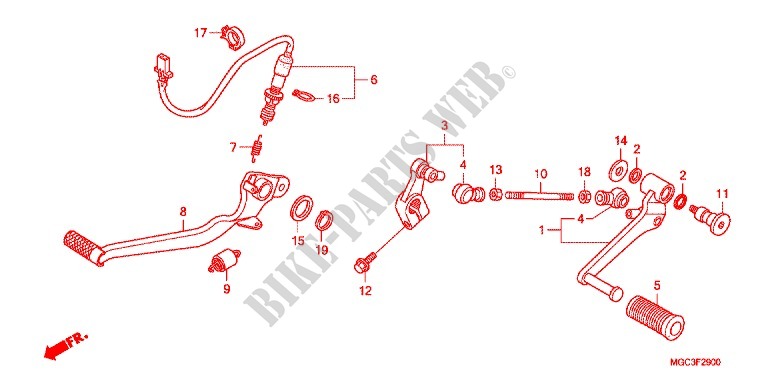 MAIN STAND   BRAKE PEDAL for Honda CB 1100 ABS 2011